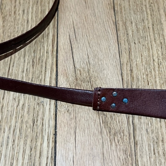 Amsterdam Heritage Brown Genuine Leather Studded Belt